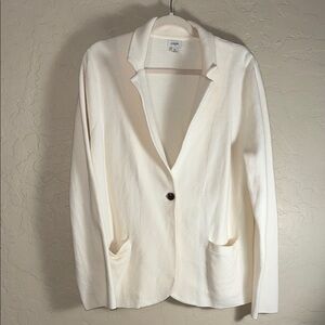 J. Crew single button cream sweater blazer size XL